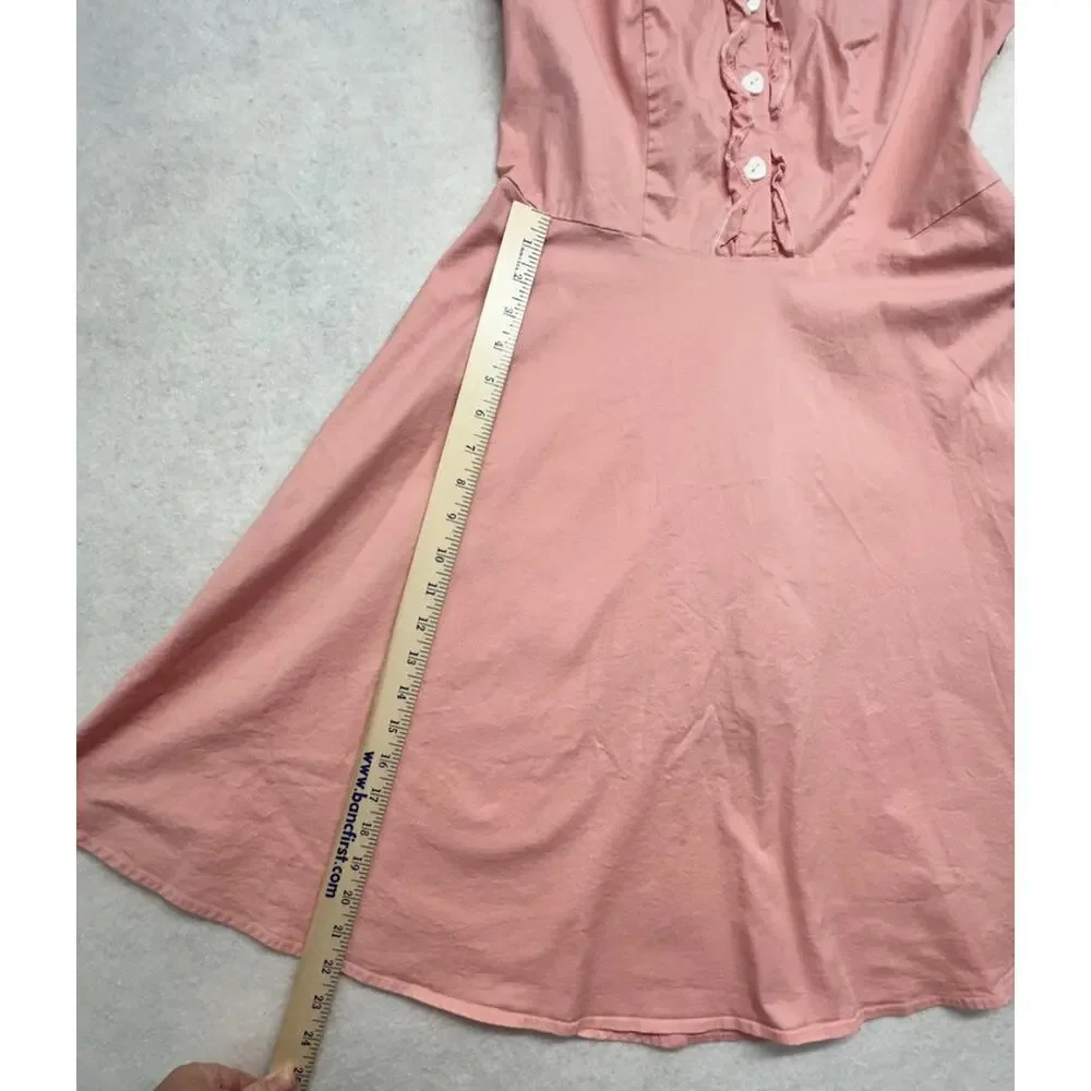 Womens Wedtrend Pink Peach Size XL Vintage Style Heart Button Swing Dress Cotton - Picture 4 of 9